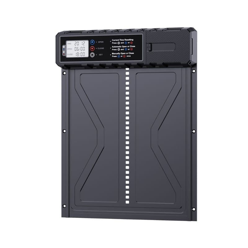 New Large Size Chicken Coop Door with Solar Charging, Timer, Manual Anti-Pinch Function