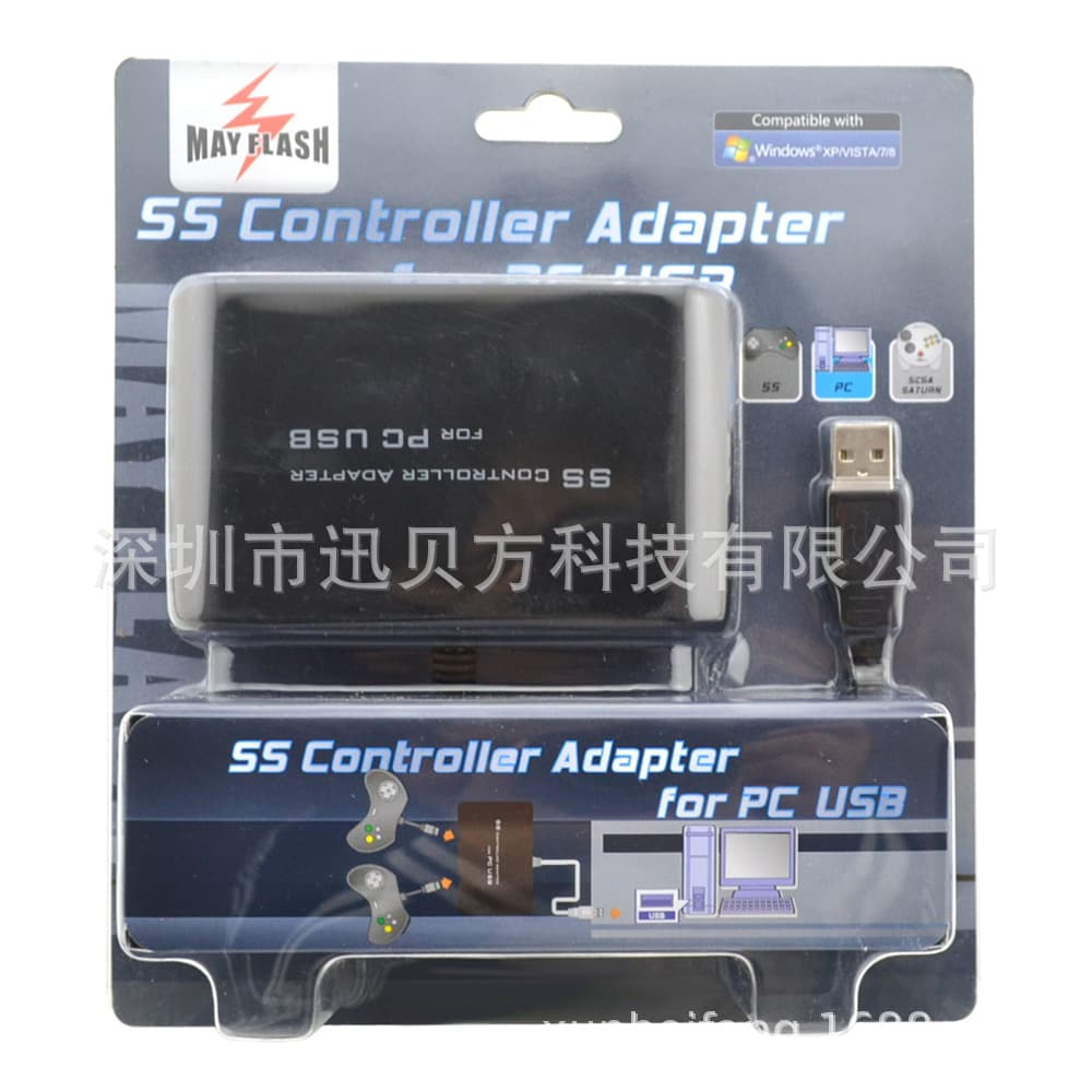 Mayflash Sega MD Controller to PC/Switch Converter Dual Interface Burst Fire Sega Mega Drive Gamepad Adapter
