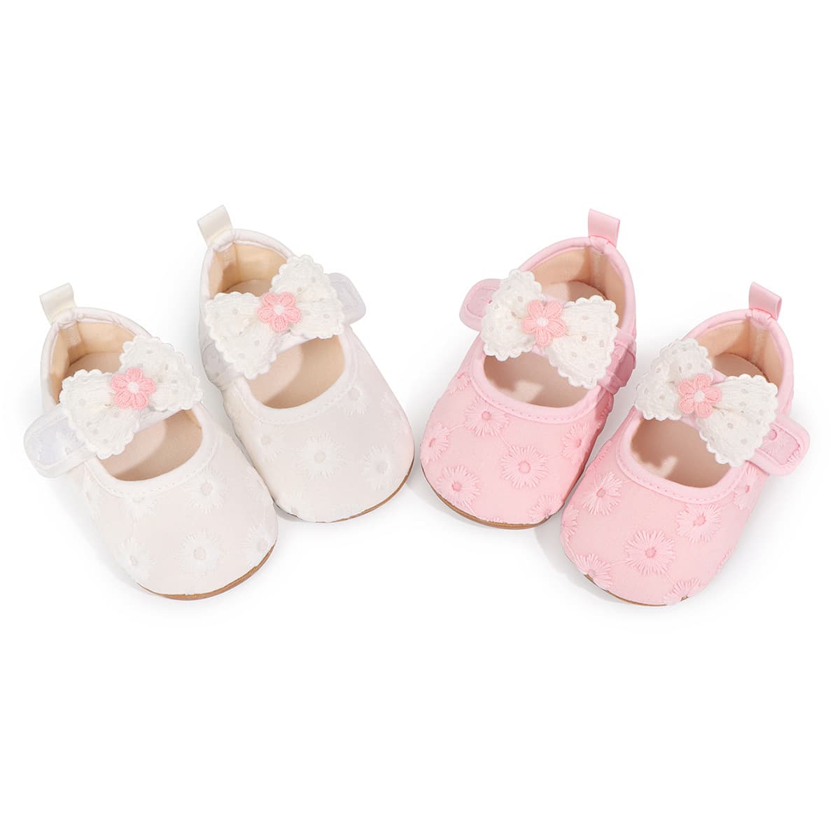 Spring and Autumn Newborn Pre-Walking Shoes 0-6-12 Months Soft Rubber Sole Comfort Princess Shoes for Baby Girls