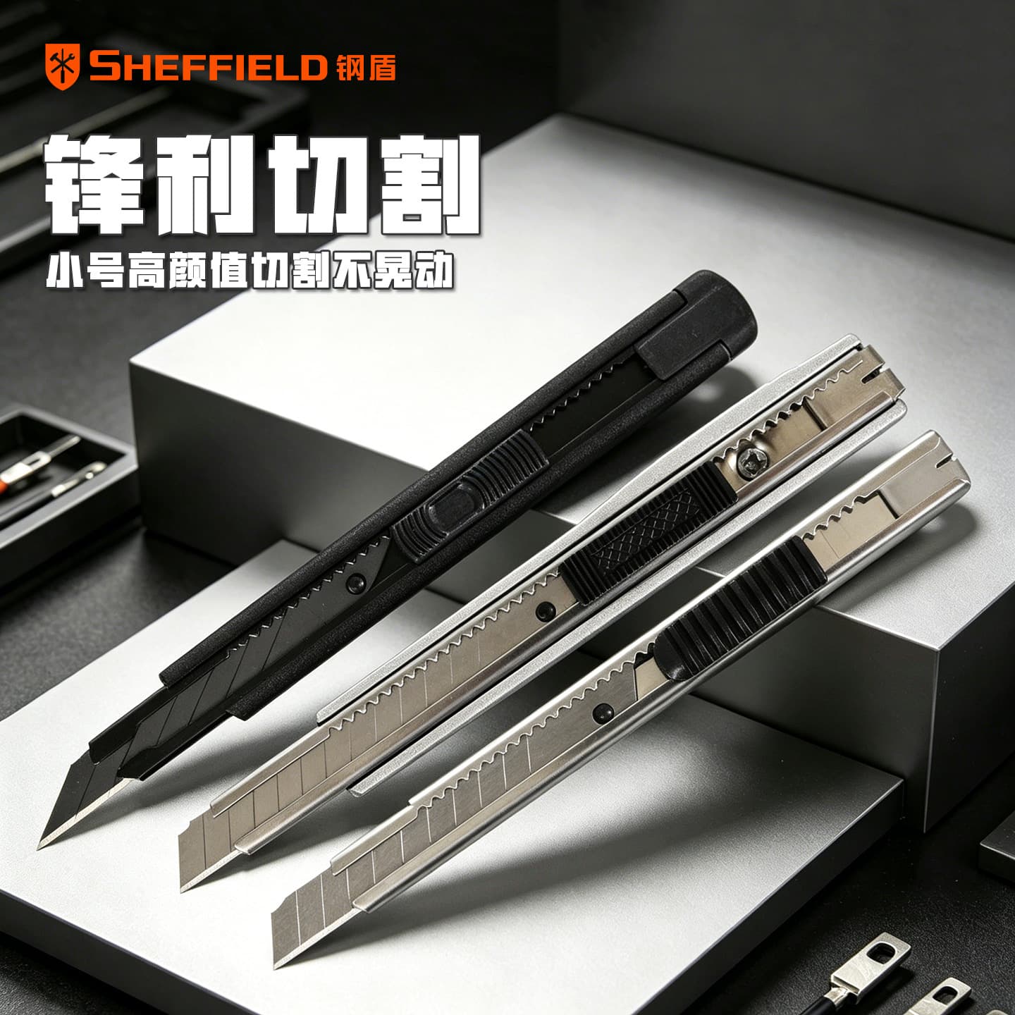 Steel Shield Stainless Steel Utility Knife Heavy All Steel Thickened Paper Knife Handmade Knife Knife Carving Knife Black Edge Blade Knife