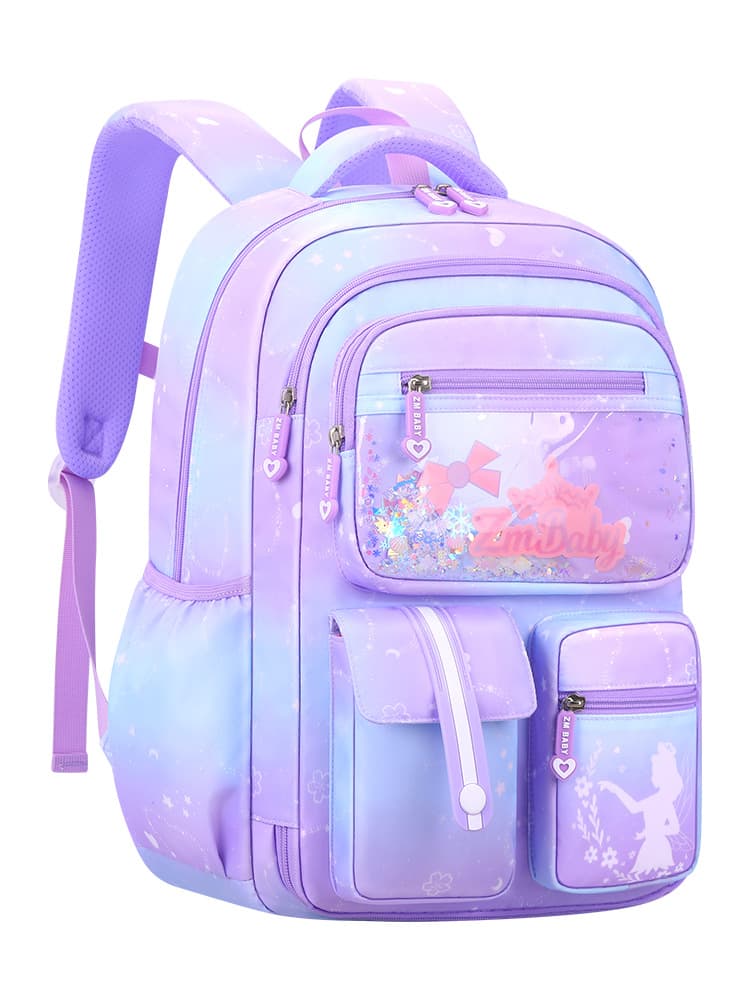 New Sesame Baby Elementary School Backpack for Girls Grades 1-3 Gradient Color Cartoon Lightweight Double Shoulder Bag