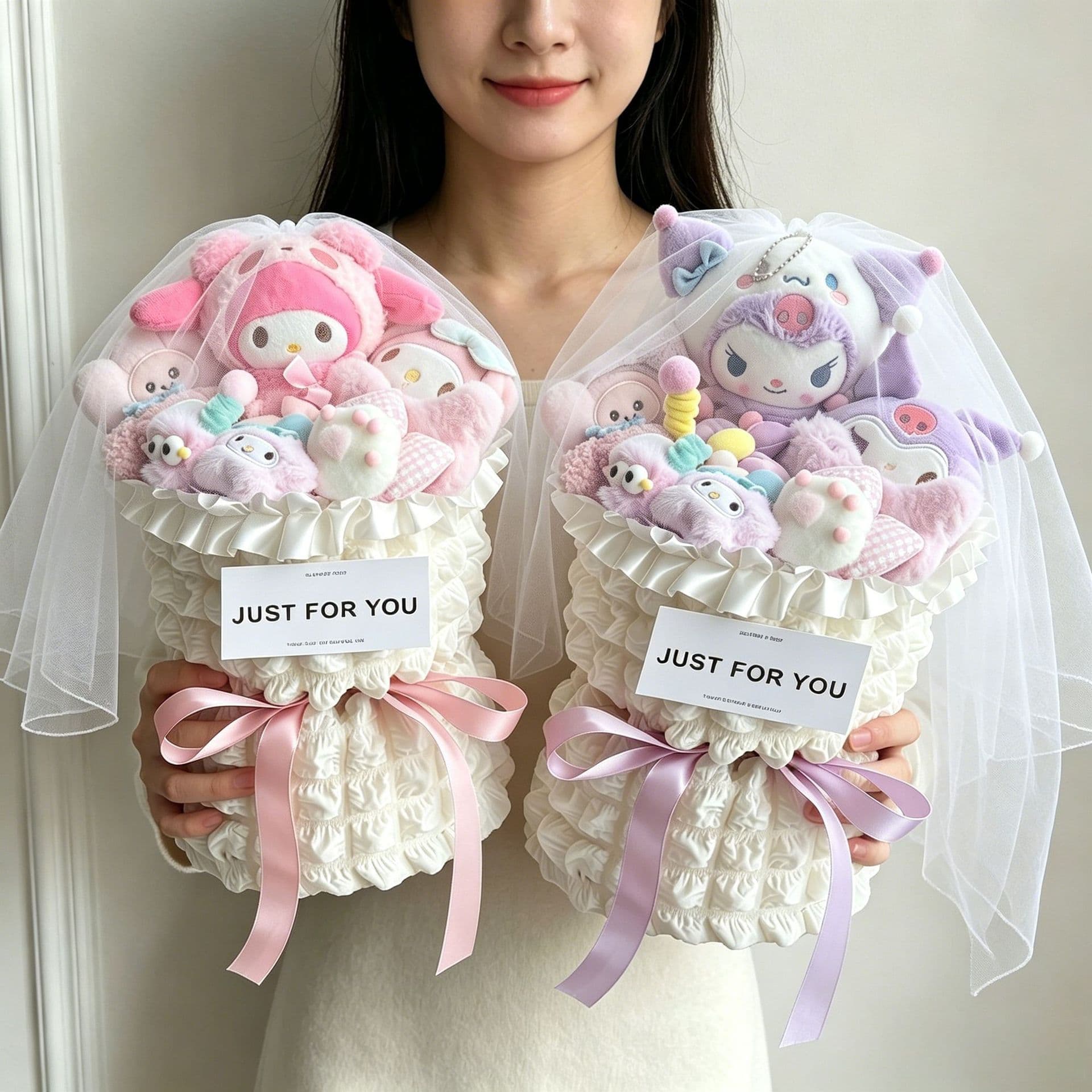 HelloKitty520 Children's Day Gift My Melody Kuromi Cartoon Flower Bouquet Birthday Gift for Girls