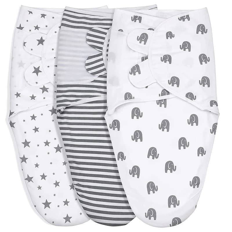 Bidoler Infant Anti-Startle Sleep Sack Double-Sided Pure Cotton Anti-Kick Blanket Swaddle Cloth, Baby All-Season Summer Sleep Bag