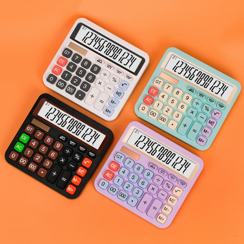 Colorful Computer Dopamine Calculator for Desktop Office Use, Solar Dual Power Counting Machine Specifically for Finance and Accounting