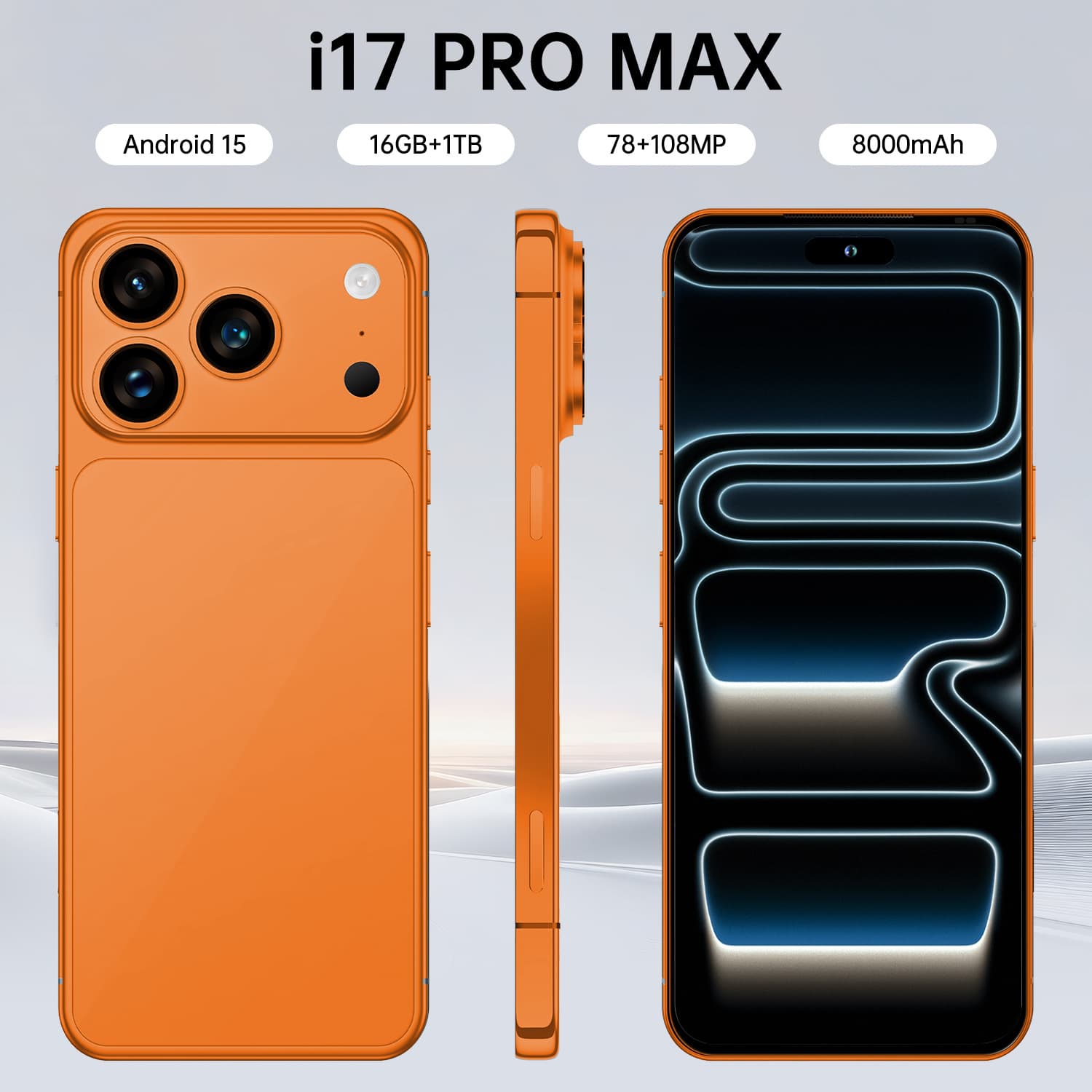 Cross-border Hot Selling Smartphone i17 Pro Max Android 7.3-inch Large Screen Phone Direct from Factory Source