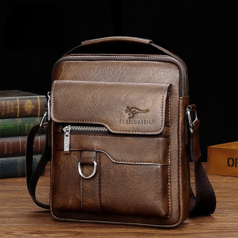 New Men's Crossbody Bag Premium Business Handbag Leather-Like Men's Bag Fashion Shoulder Bag Light Luxury Men's Backpack