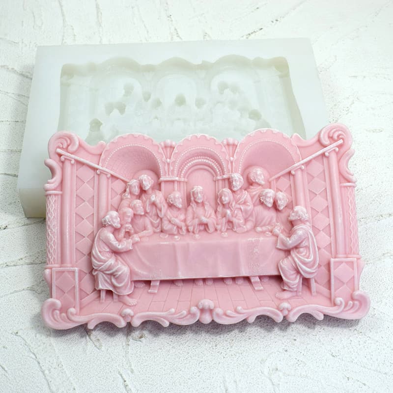 Sweet Last Supper Resin Craft Silicone Mold for Candle, Plaster, Epoxy, Creative Decoration Silicone Mold