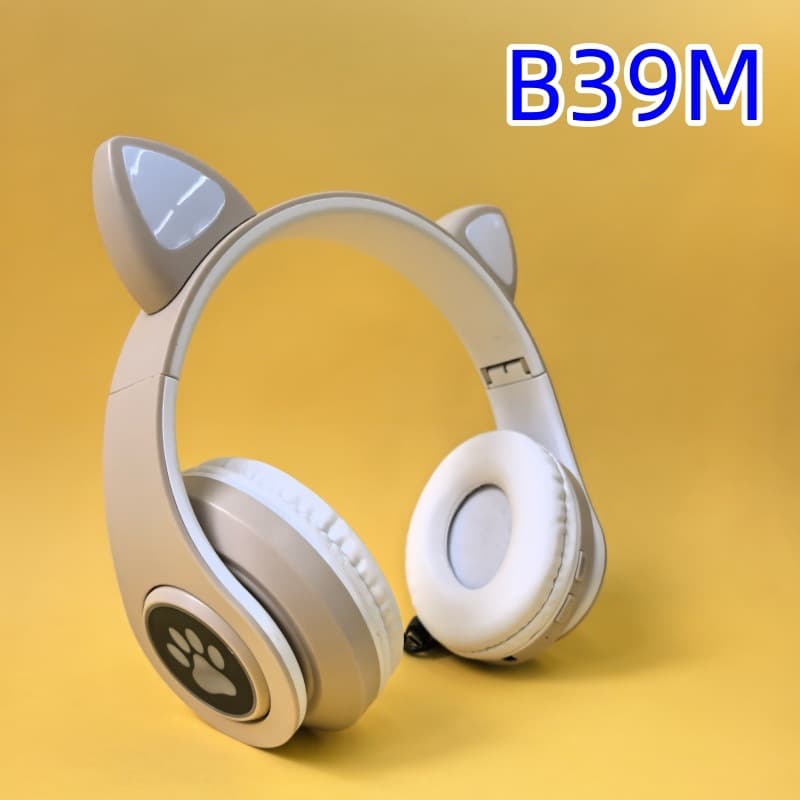 New Cross-Border Factory Supply B39M Over-Ear Headphones Glowing Breathing Light Heavy Bass Cat Ear Bluetooth Headphones