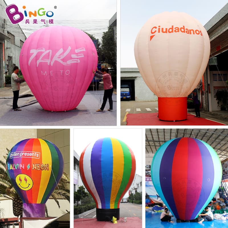 BINGO Inflatable Hot Air Balloon Model Landing Globe Shape Inflatable Model for Shopping Mall Promotional Event Decoration