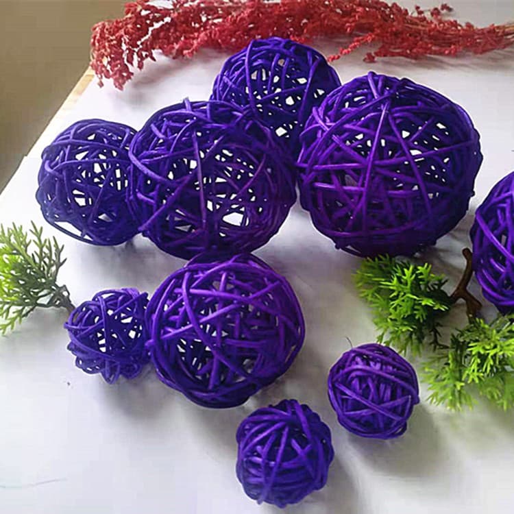 4cm rattan balls in colored and white for corridor, mall, kindergarten decoration, hanging light strings.