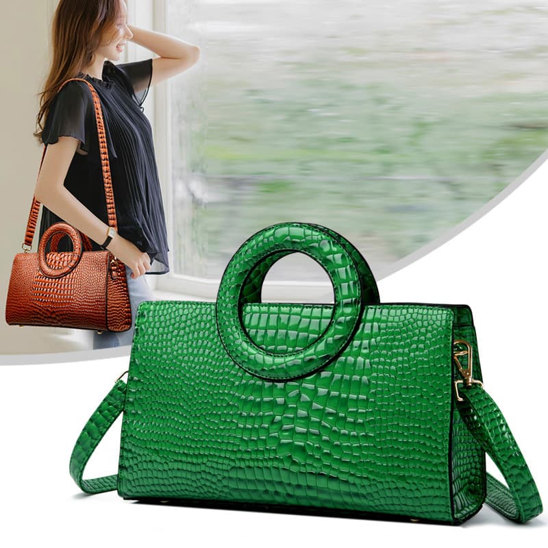 Crocodile texture women's bag 2023 new small square bag, handbag, European and American style women's bag, versatile single shoulder bag crossbody bag.