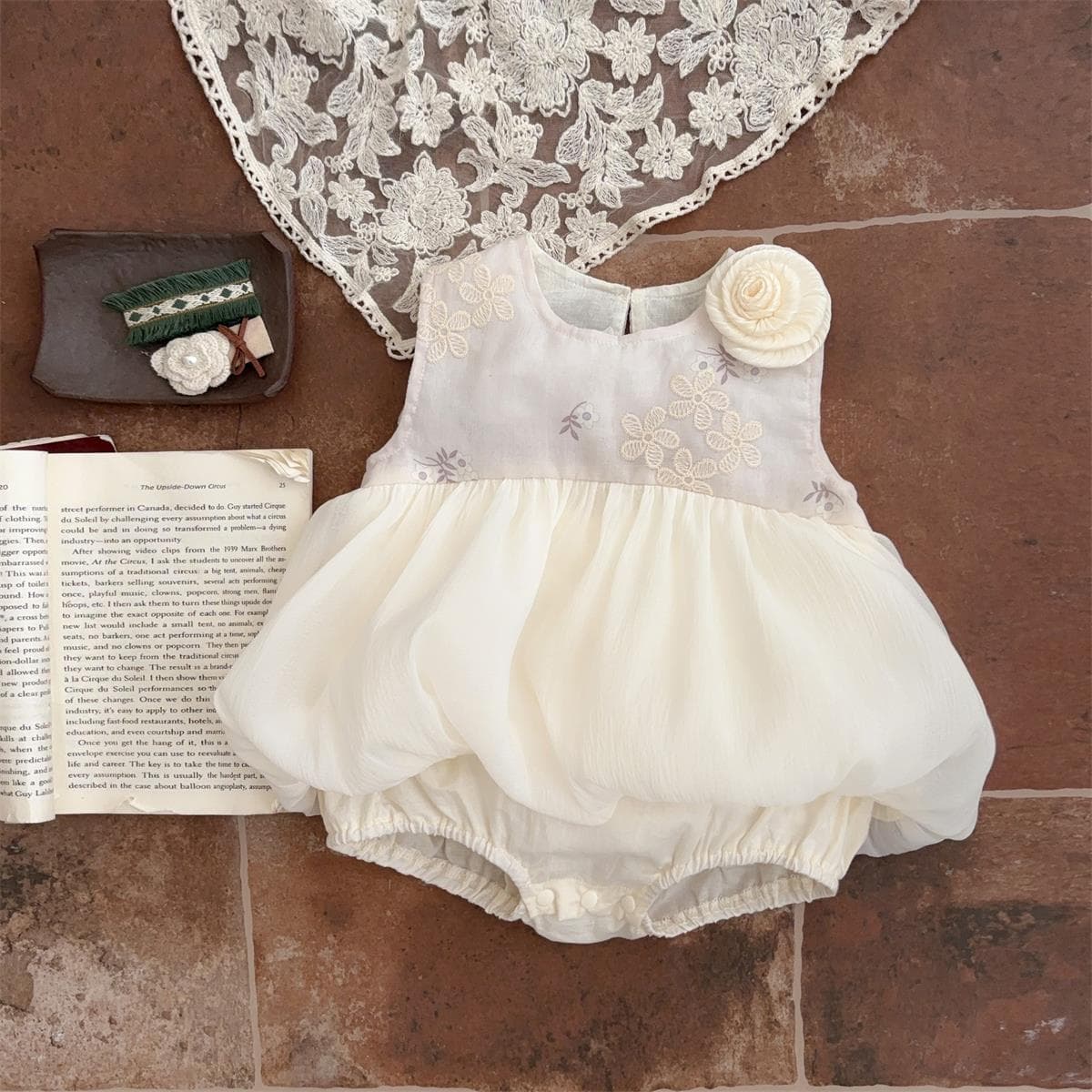 New Chinese Style Baby Girl Dress Summer New Arrival Thin Romper for Infants 1st Birthday Party Outfit
