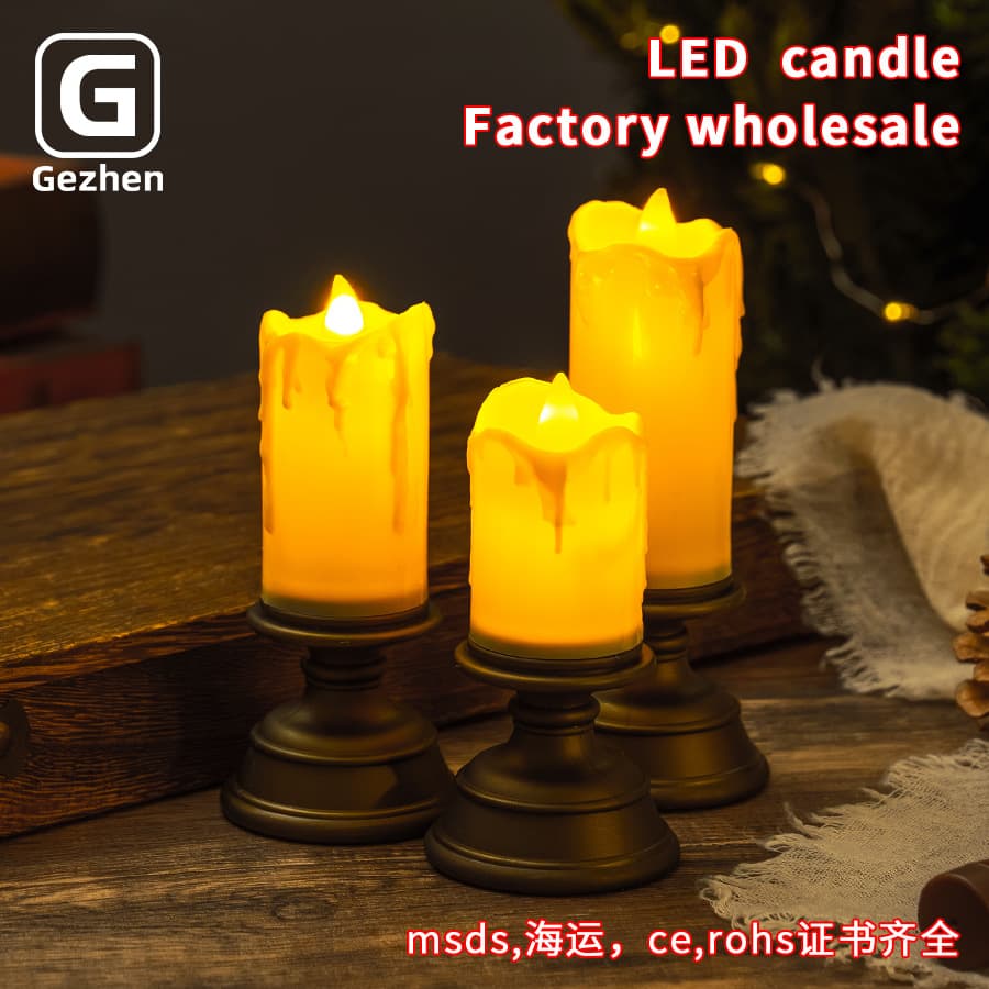Nordic style retro tearful candle holder candle light led electronic candle light restaurant decoration atmosphere light desktop ornaments