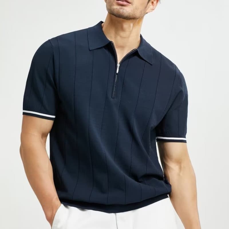 Export Supply Ice Silk Short-Sleeve Polo Shirt Summer 2025 New Trend Minimalist Youthful Fashion Solid Color Japanese Style