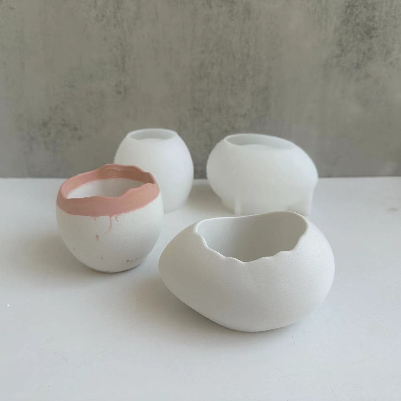Egg-shaped flowerpot silicone mold, eggshell candle cup, candle jar, plaster mold, resin glue mold