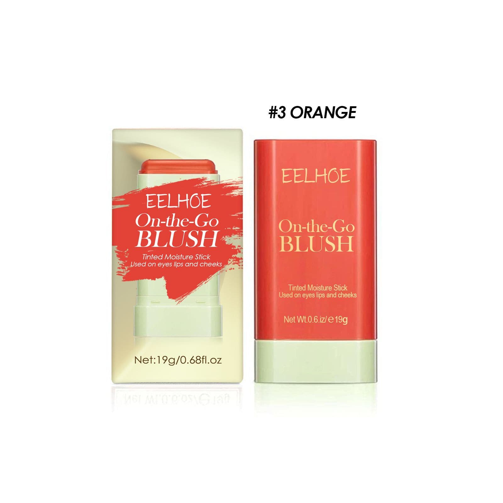 EELHOE Blush Stick Lightweight Natural Bare Makeup Contour 3D Highlighter Multi-Function Blush Stick