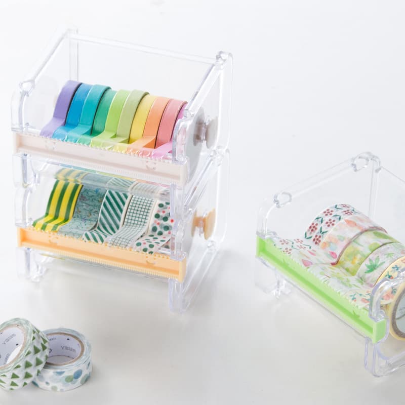Household paper tape cutter dispensing storage box, office stationery dispensing for handmade account tape storage holder, cross-border