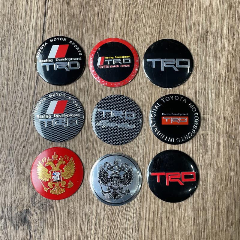 Wholesale modified TRD wheel cover label Fengtian Phoenix tire cover logo aluminum curved 56MM wheel cover label