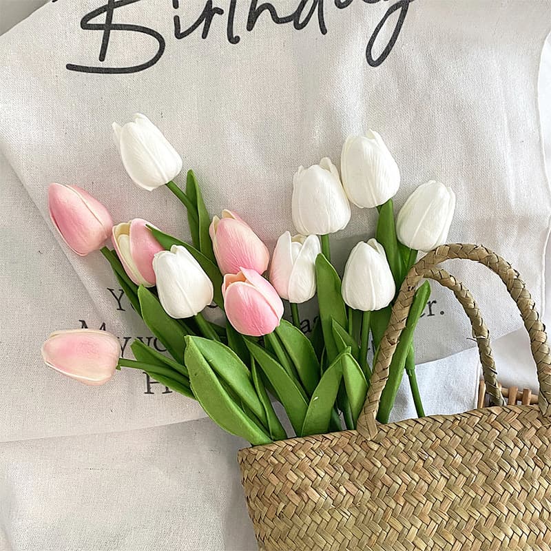 PU mini tulip artificial flower scene layout ornaments decorative flower wedding outdoor artificial flower tulip artificial flower