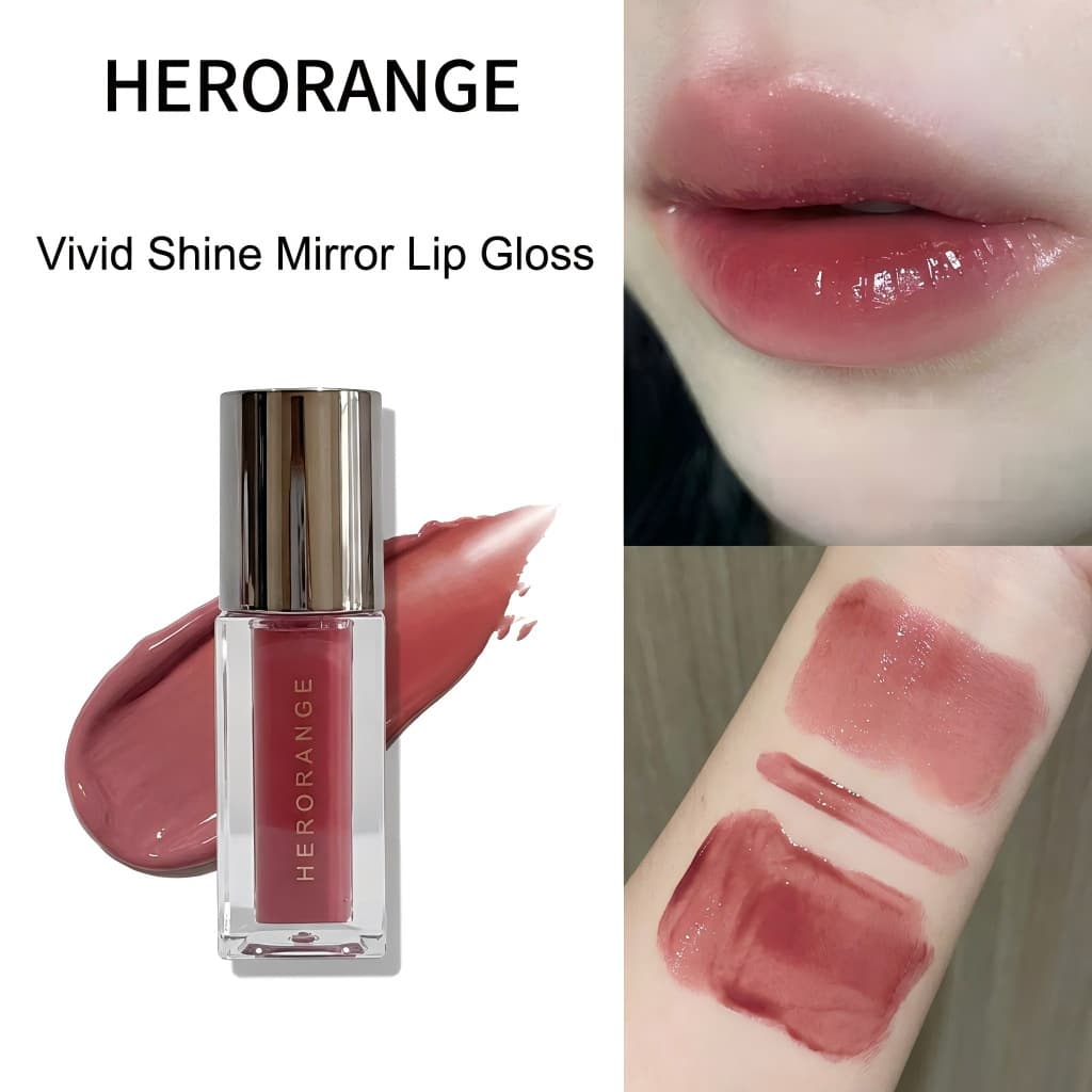 Yingcai glossy mirror lip glaze, no makeup, waterproof and moisturizing, not easy to fade, whitening pouty lips, herorange lipstick