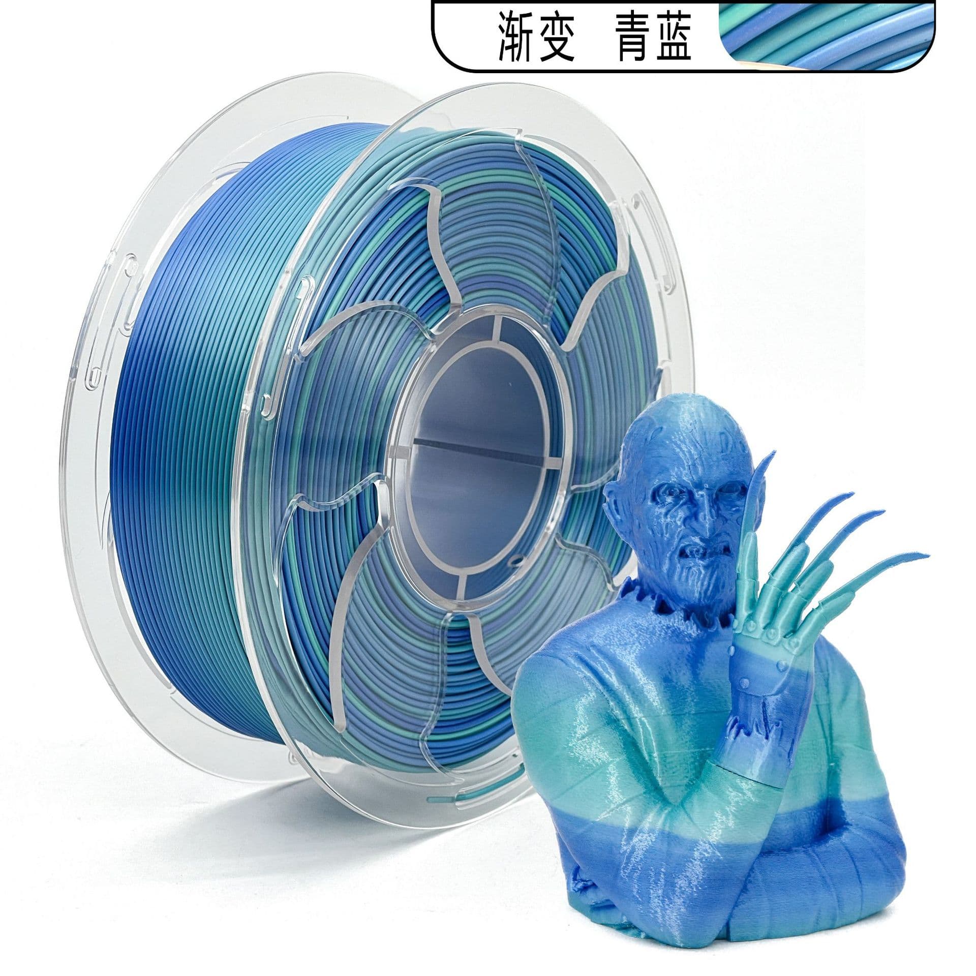 Toksen3D Printing Filament Pla Filament Silk Gradient 3D Printer Filament Silk Pla Rainbow 1.75mm