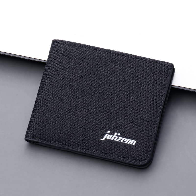 Jolizeon Men's Short Canvas Wallet Multi-Card Horizontal Denim Money Clip Ultra-Thin US Dollar Bag Money Clip Daily Use