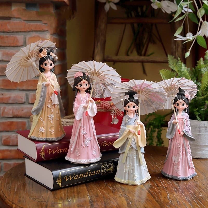 Travel Souvenir Gift Ancient Hanfu Women's Kid's Room Decorative Textiles Tabletop Ornaments Gifts Heart Room Decoration