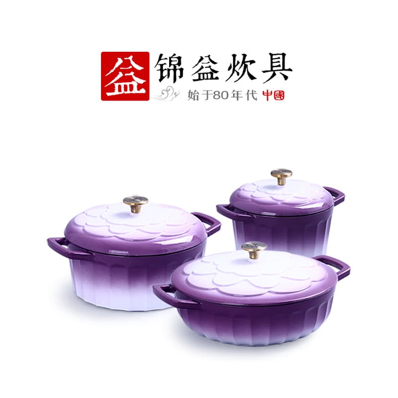 Enamel Cast Iron Stew Pot Rice Pot Hot Pot Uncoated Enamel Cookware Set for Home