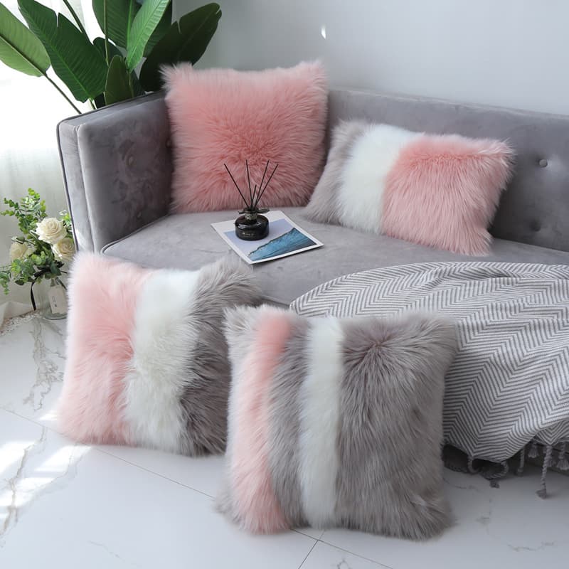 Cross-border shipping plush pillow Nordic living room sofa pillow bubble velvet bedroom nap pillow light luxury style