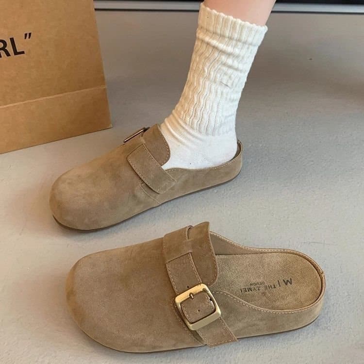 Birkenstock half slippers for women spring and summer 2026 new outer wear half toe slippers autumn sandals French thick-soled Birkenstock shoes