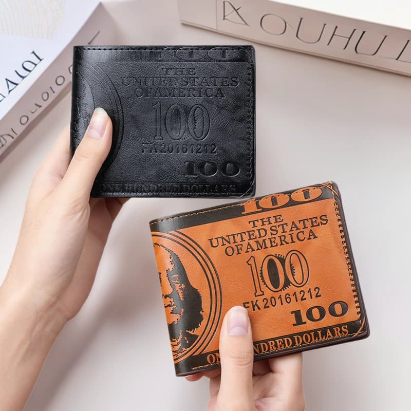 Cross-border wallet men's short European and American trendy brand personalized dollar bag wallet two-fold multi-card slot wallet factory direct supply