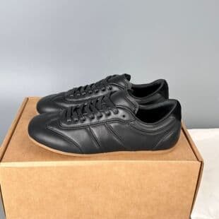 Cross-border Super Soft New German Training Shoes, Genuine Leather Flat Retro Casual Lace-Up Versatile Sports Soft Sole Bread White Shoes