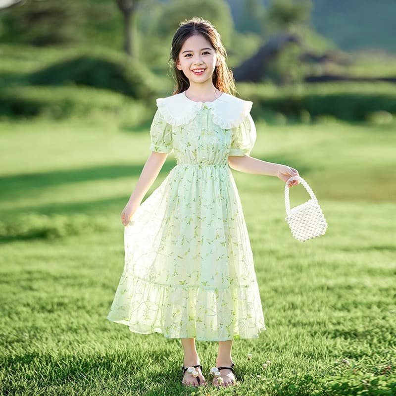 Girls' Dress Children's Princess Dress Summer Little Girl Summer Dress 2025 New Summer Kids Wear Floral Dress