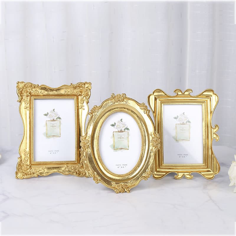 Home accessories resin photo frame picture frame photo wall decoration picture frame wedding ceremony golden photo frame ins light luxury ornaments