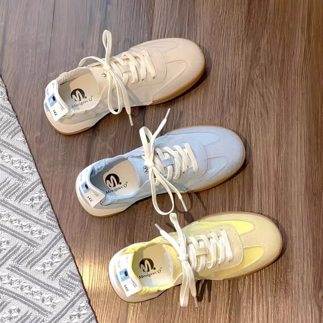 Women's German Training Shoes Summer Thin Breathable Fairy Style Super Soft Casual White Egg Roll Shoes Ah Gan Shoes Ballet Shoes