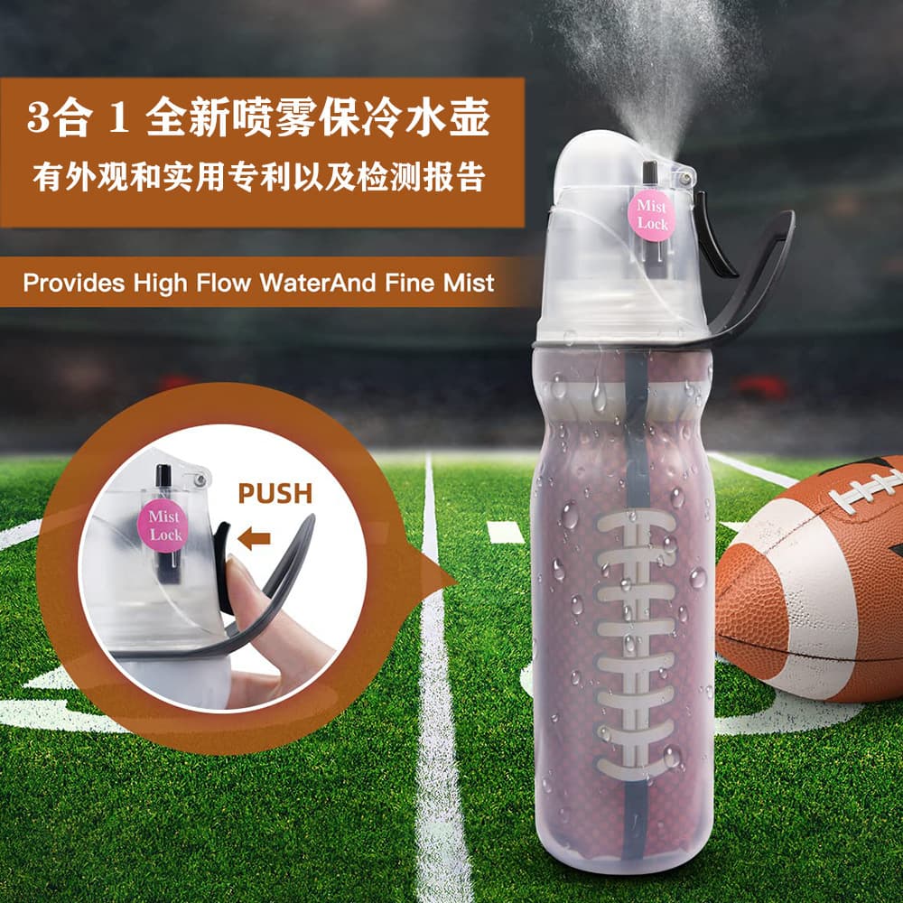 Tritan outdoor spray water bottle for summer, suitable for boys, girls, students, and children, multi-functional, portable, basketball sports, logo.