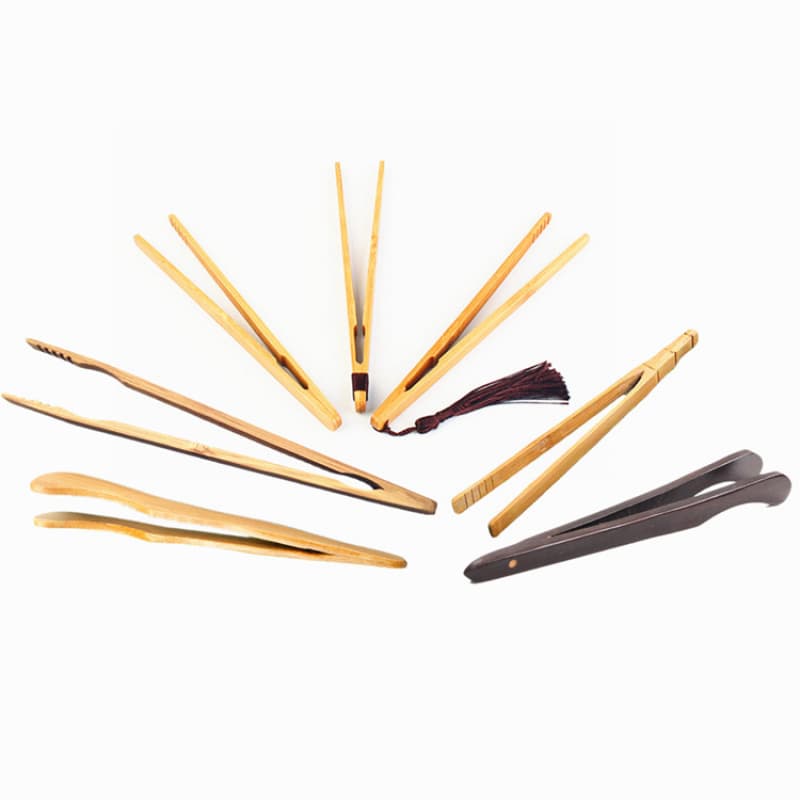 Wholesale Bamboo Tea Tongs - Curved and Straight Styles, Various Sizes, Laser Logo Engraving, Cross-border Supply of Tea Ceremony Accessories