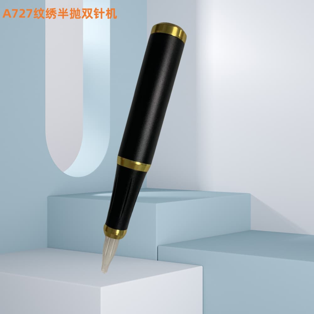 Tattoo Semi-Disposable Dual Needle Machine Coreless Motor Tattoo Machine Dual Gun Device Compatible with Point-Scan Dual Needle Cap 0.35*50