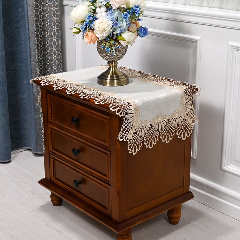 Lace European Style American Style Modern Thick Lace Bedside Table Cover Cloth Tablecloth Coffee Table Cloth Refrigerator Air Conditioning Cover Cloth Dust Cover