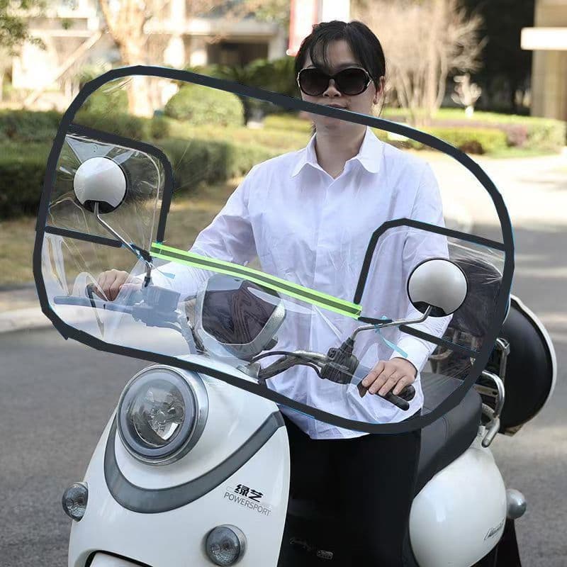 Foldable Electric Scooter Front Windshield with Full-Edged High-Definition Transparent Rain Film