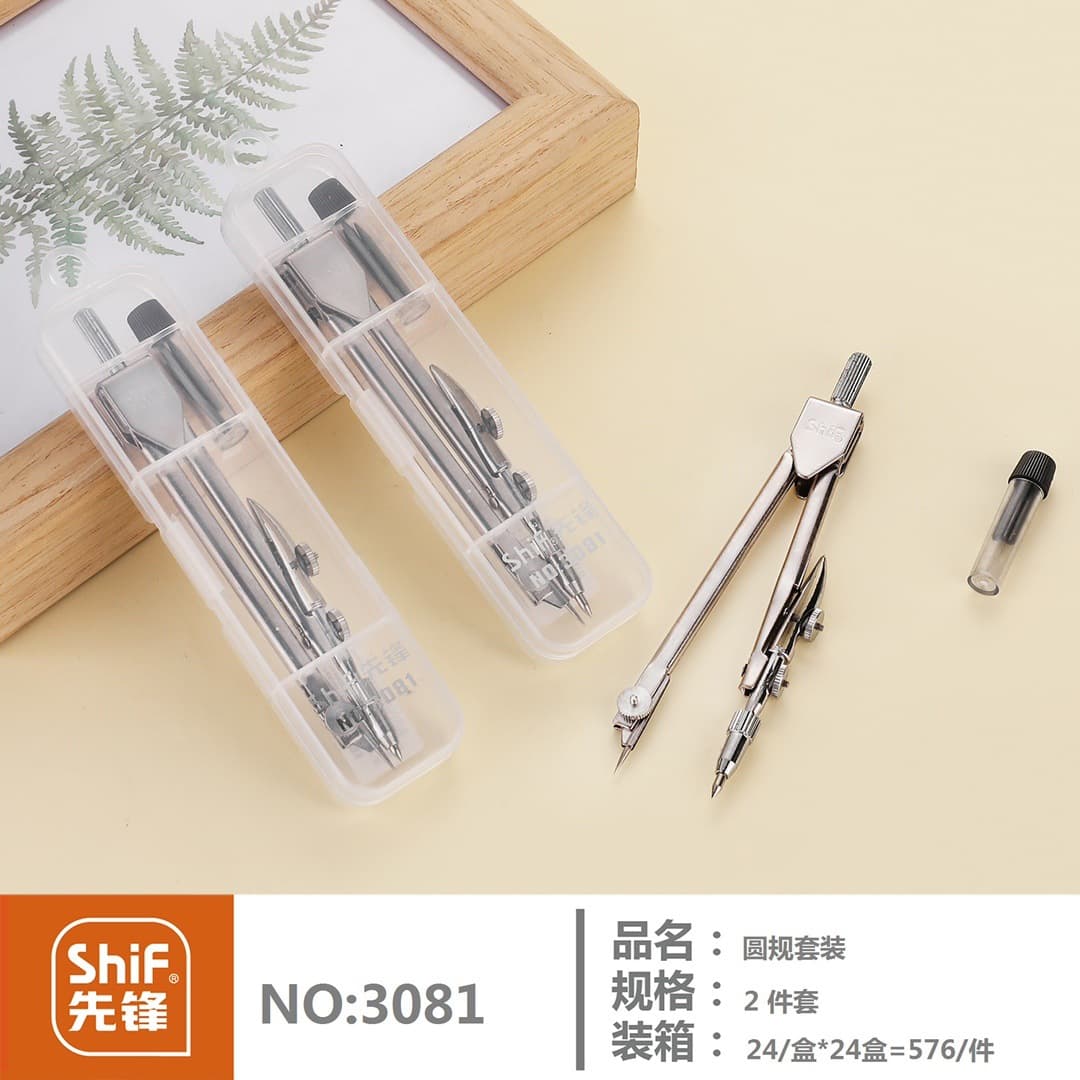 Pioneer 3081 Metal Compass for Students Drawing Measuring Tool Set Accessories