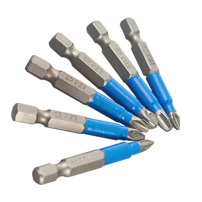 Cross-Border PZ1/2/3 Blue Grip Bit Set, PH1/2/3 Cross Bits for Electric Drills and Air Tools, Screwdriver Tips