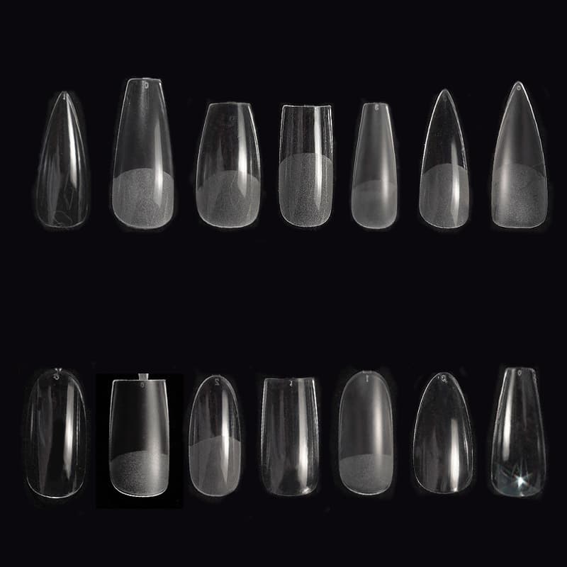14 Styles Nail Art Practice Tips Wholesale Nail Art Display Tips 120pcs Transparent Boxed Nail Tips