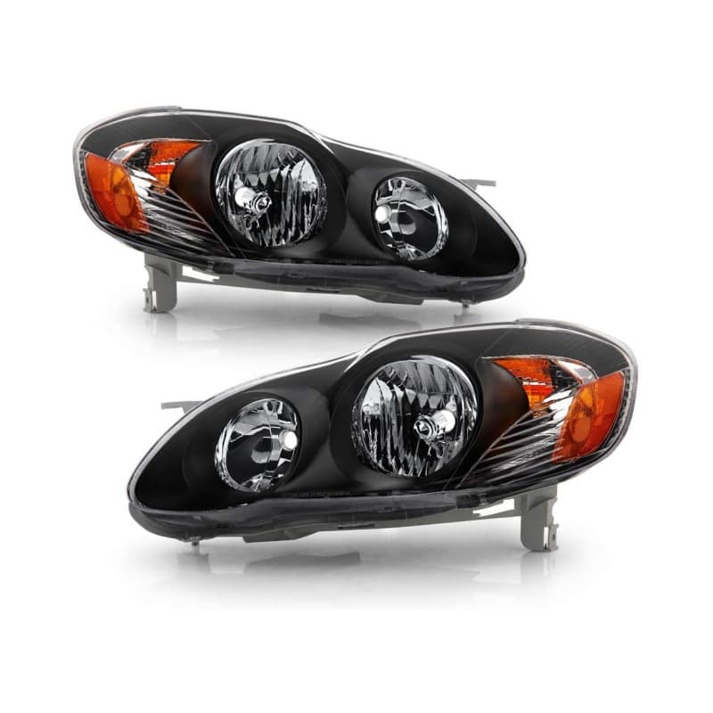 For 2003-2008 Toyota Corolla Black US Spec Headlight Corolla OEM Style Front Headlamp