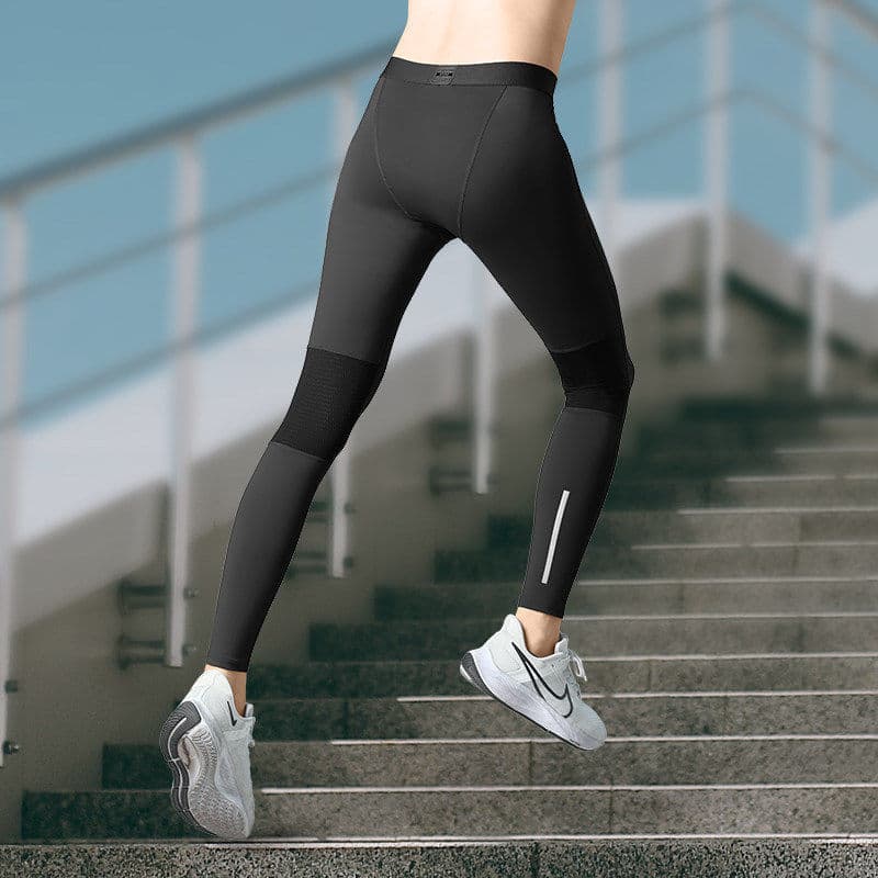 Summer Yoga Marathon Sports Ice Silk Compression Pants Men's Sunscreen Bottoming Running Professional Tight Fitness Quick-Drying
