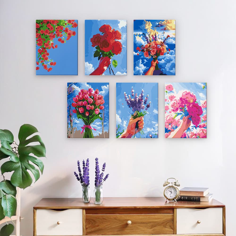 New Mini Painting Set - Export Hot Selling Landscape and Flower Hand-painted DIY Digital Oil Painting - Amazon FBA Global Shipping