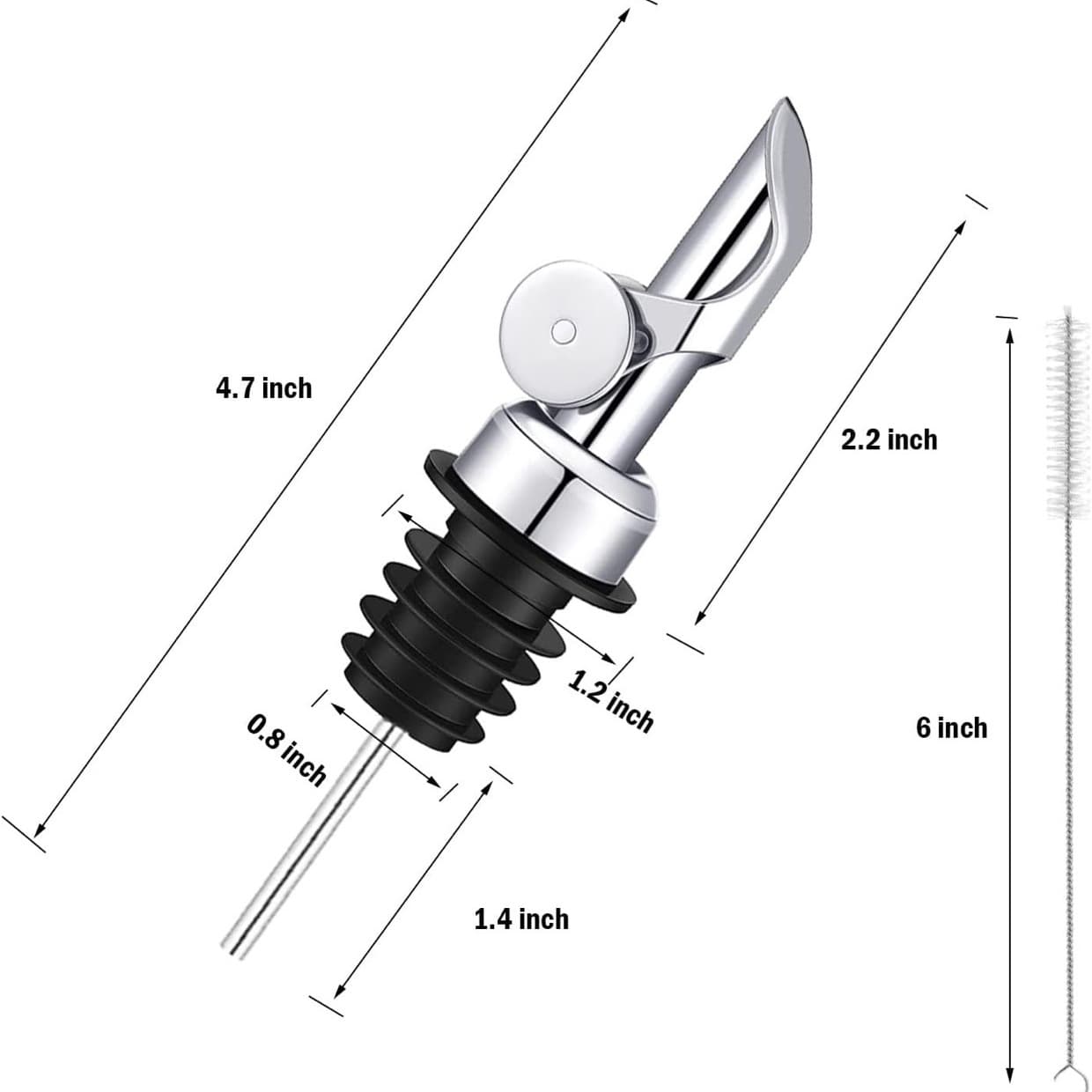 Cross-border 304 Stainless Steel Gravity Flip Automatic Pourer, Oil Bottle Stopper with Self-closing Lid