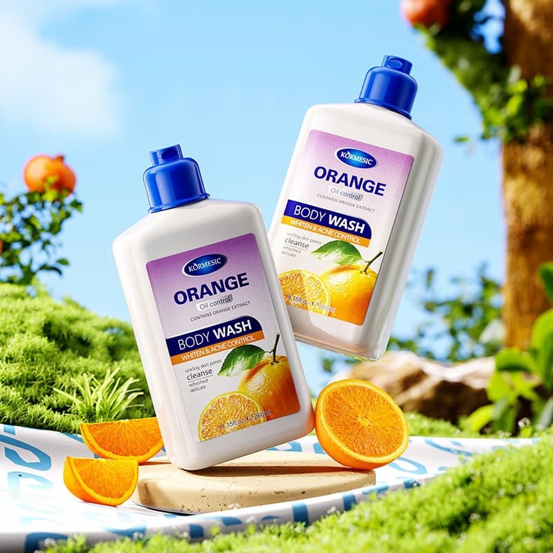 KORMESIC Cross-border Orange Body Wash Full English Foreign Trade Manufacturer Wholesale