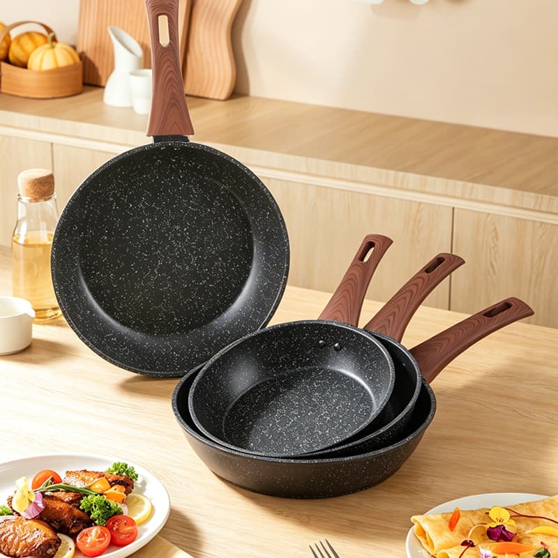 Aluminum household non-stick frying pan set one pot medical stone frying steak omelette pancake pan cross border