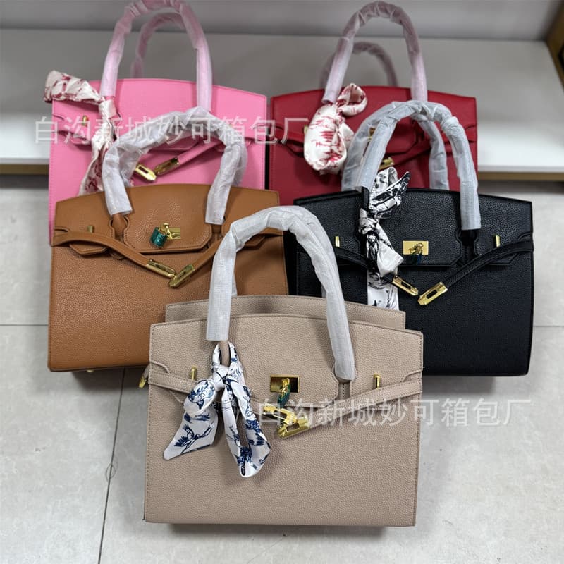 handbag cross-border bag women's bag 2026 new European and American fashion silk scarf large capacity ladies portable platinum bag